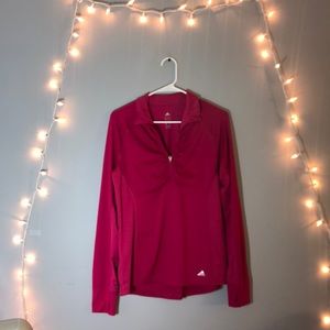pink adidas climalite zip up
